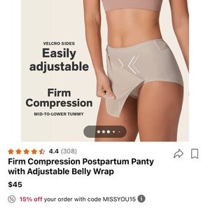 Leonisa Postpartum or Surgical compression panty with adjustable belly wrap